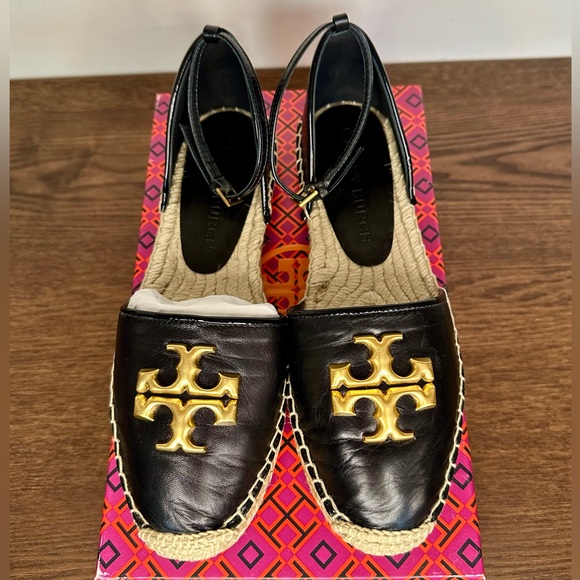 Tory Burch Eleanor D'orsay Espadrille in Perfect Black Size 7 - Picture 2 of 12